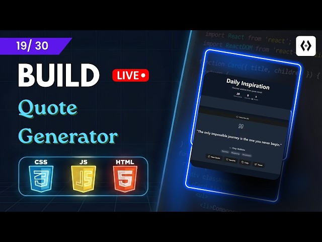Day 19/30 — Quote Generator | HTML CSS JS