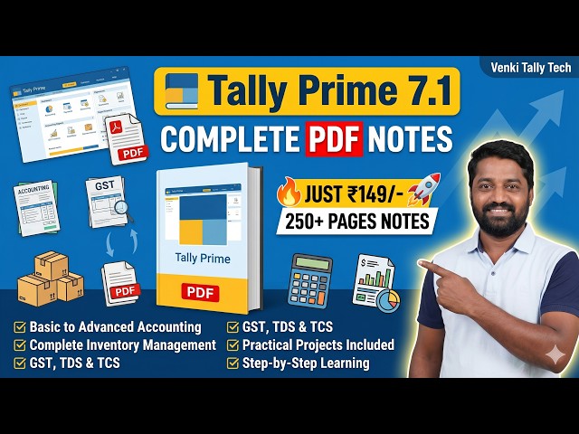 Tally Prime Complete PDF Notes (Basic to Advanced) + Practical Project Revealed!