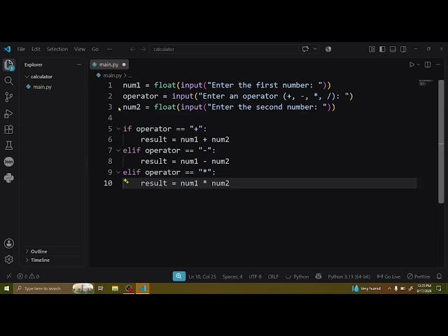 How to Build a Calculator with Python | Beginner Python Project 🐍