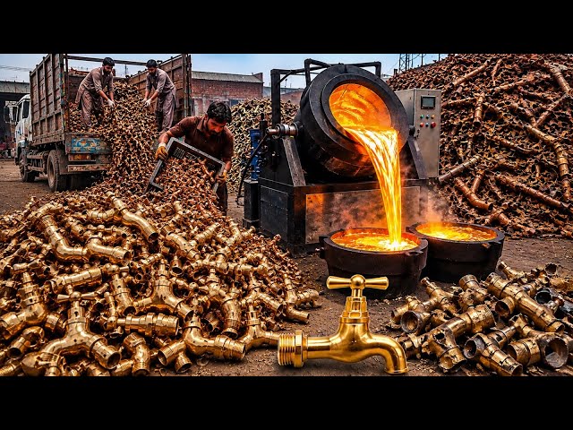 Giant Scale! Brass Airlock Motor Casting Process | Incredible manufacturing factory process
