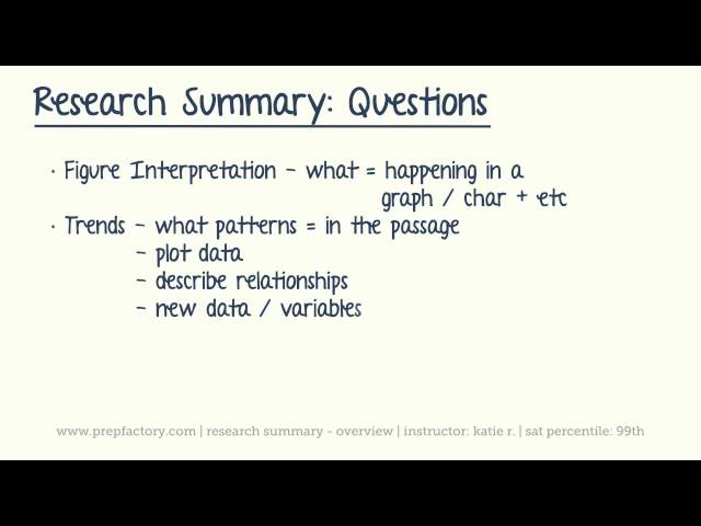ACT Science - Research Summary Overview