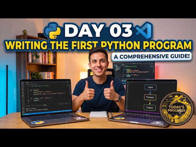 Day 03 Writing the first python program #pythonforbeginners