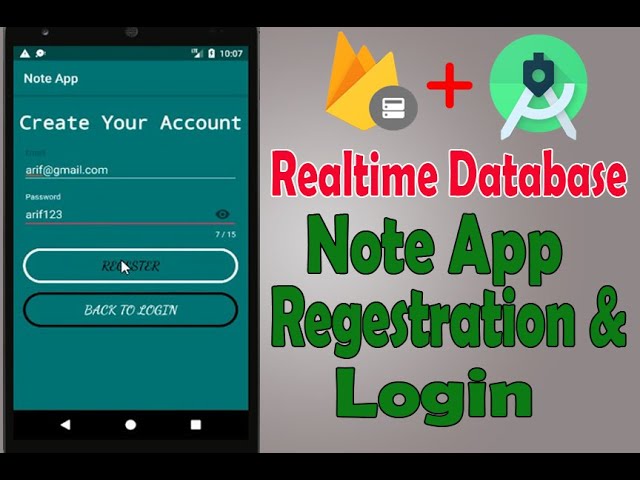 Note App    Firebase Realtime Database  Regestration & Login Part One