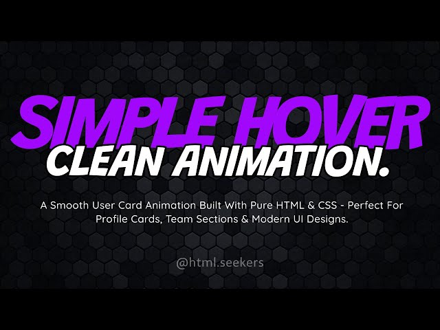 Hover to reveal user name ✨