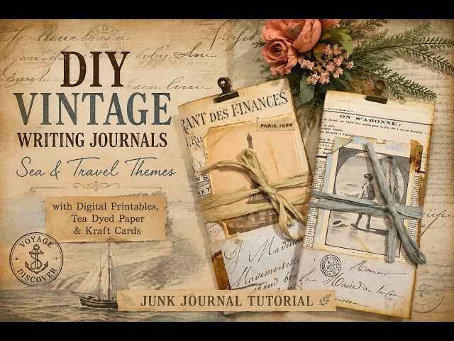 Easy DIY Travel Writing Journal | Quick & Simple Vintage Journal Making Tutorial