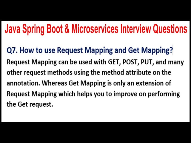 Java Spring Boot & Microservices |Q7. How to use Request Mapping and Get Mapping?