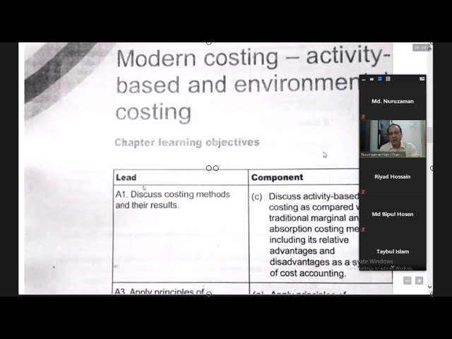 ICMAB P1: Class Lecture 06: Activity Based Costing (ABC)  by Noman-E-Alam Khan