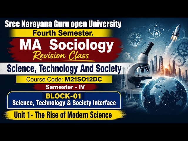 Science, Technology and Society | Block 1 Unit 1: The Rise of Modern Science | MA Sociology First...