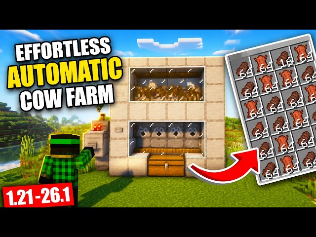EFFORTLESS AUTOMATIC Cow Farm Minecraft Java 1.21 - 26.1