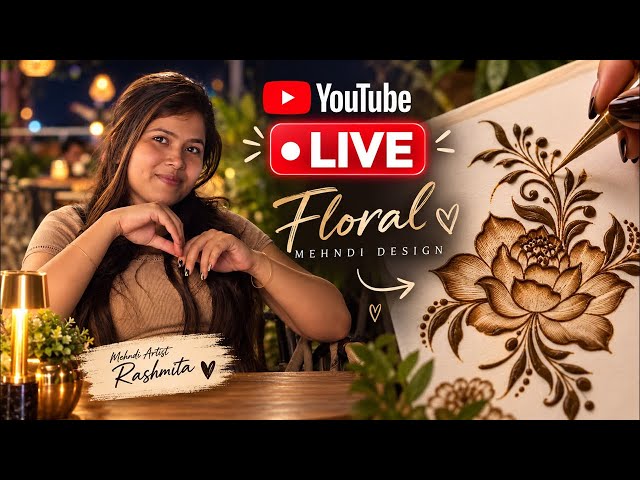 LIVE 🌸 Easy Floral Mehndi Design | Step-by-Step Henna Tutorial for Beginners