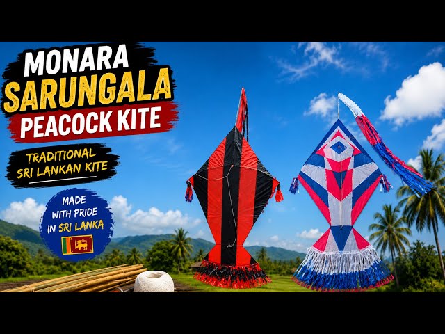 Peacock Kite Making 🦚🪁 | Easy Bamboo Frame Tutorial | Traditional Sri Lankan Kite