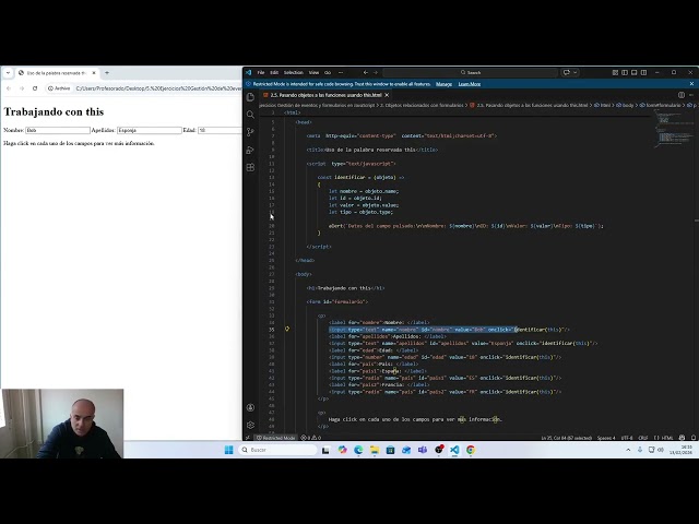 2.5. Pasando objetos a las funciones usando this.