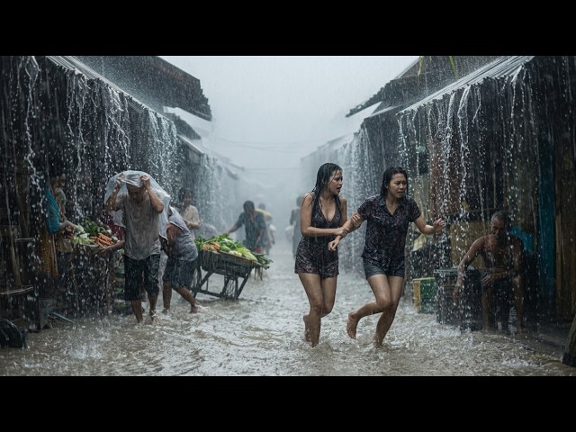 CAN YOU HANDLE THIS? 🌧️ Extreme Rain Walk in Indonesia | Real Storm Sounds for Deep Sleep