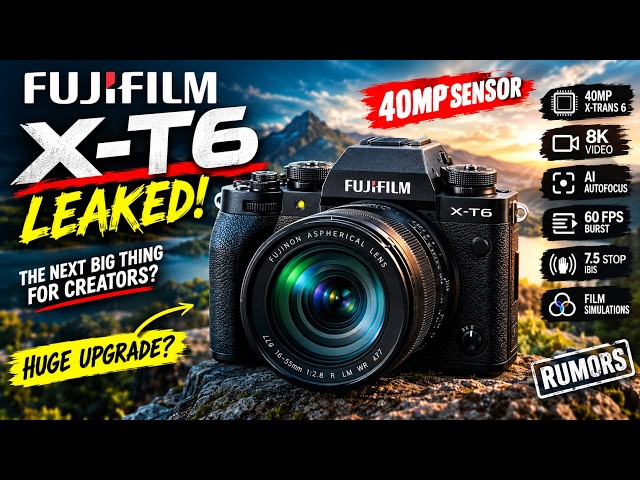 Fujifilm X-T6 Official Specs LEAKED: 8K Video, 60FPS & Stacked Sensor!