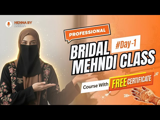 Bridal Mehndi Course Day 1 | Henna Classes | Mehandi Class 1