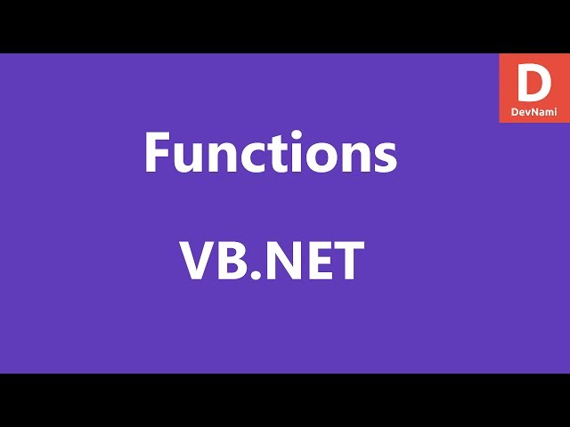VB.Net Function