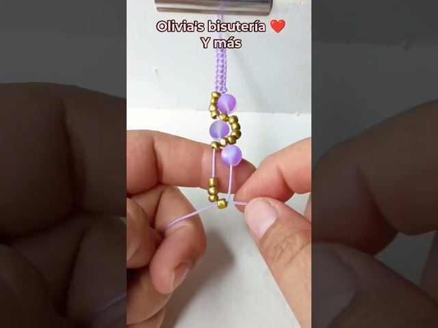 lilac and crystal bracelet #jewelrymaking #macrame #tutorial