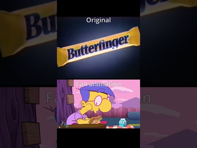 Original 1988 Butterfinger Ad vs Fan Animation #shorts #simpsons #animation
