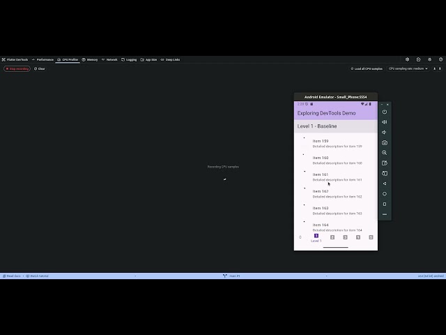 Analizando custos CPU app flutter com devtools