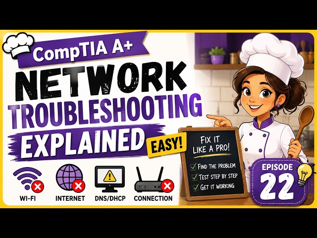 CompTIA A+ Network Troubleshooting Explained EASY | Ping, DNS, DHCP, Wi-Fi & More
