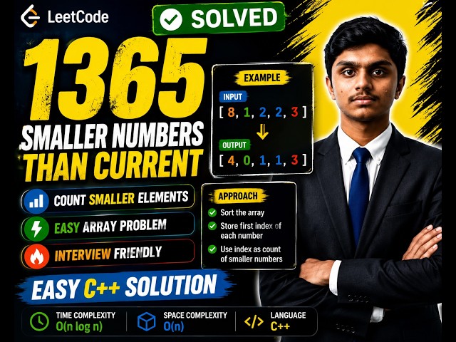 LeetCode 1365 | How Many Numbers Are Smaller Than the Current Number 🔥 | Easy C++ Solution