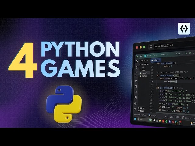 Learn Python Game Development by Building 4 Games | Beginner to Intermediate (2026)