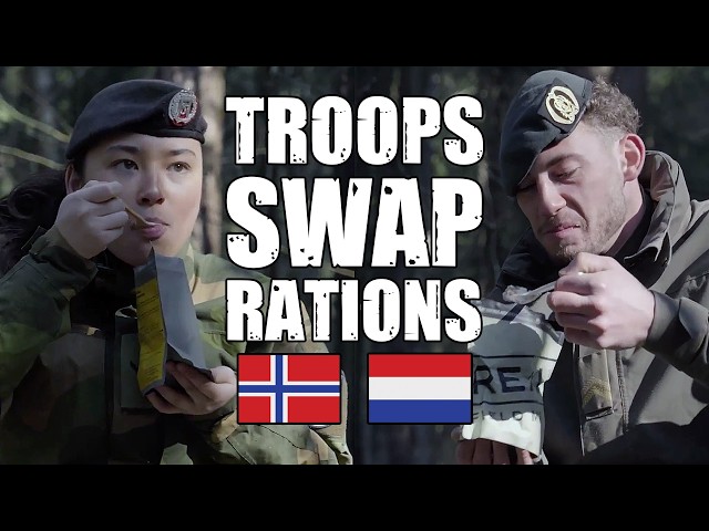 Dutch 🇳🇱 and Norwegian 🇳🇴 soldiers swap rations 🍽️ meals ready to eat | Army food taste test