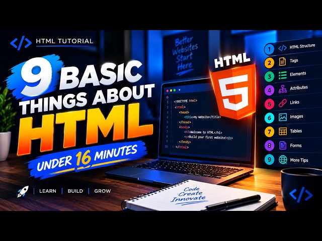 NINE BASIC THINGS ABOUT HTML UNDER I6 MINUTES