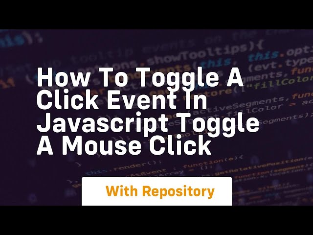 How to toggle a click event in javascript toggle a mouse click