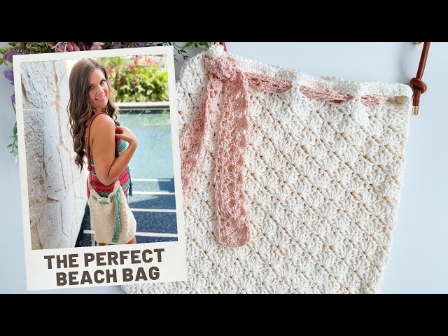 Crochet Beach BagTutorial | Salt + Sand tote pattern (Shell Stitch)