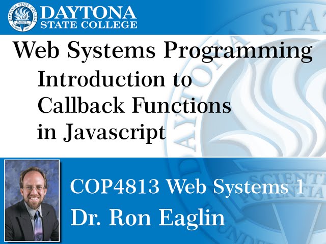 Web Programming - Javascript - Introduction to Callback Functions