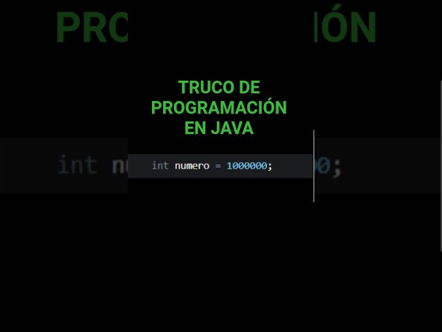 Truco de programación! Para más claridad en el código Java #programacion #java #hack #informatica