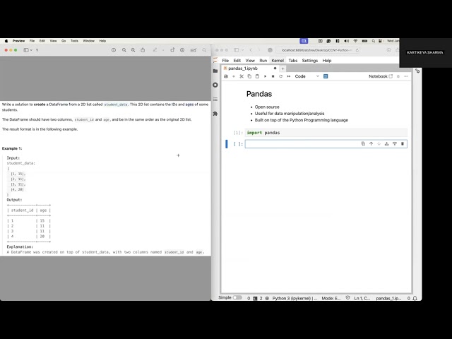 Convert a 2D List into a DataFrame | Pandas for Data Science