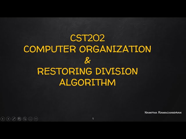 RESTORING DIVISION ALGORITHM