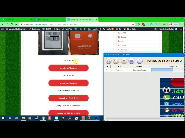 How To Flash Symphony V98 HW1 V9 Flash File