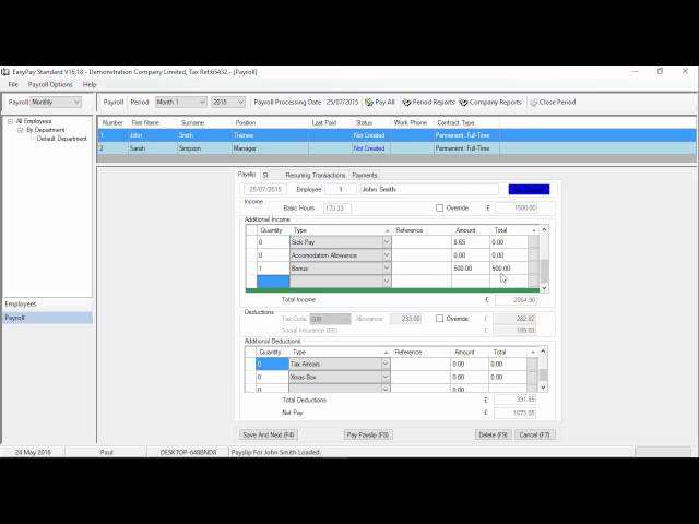 Running A Simple Payroll with EasyPay (Standard)