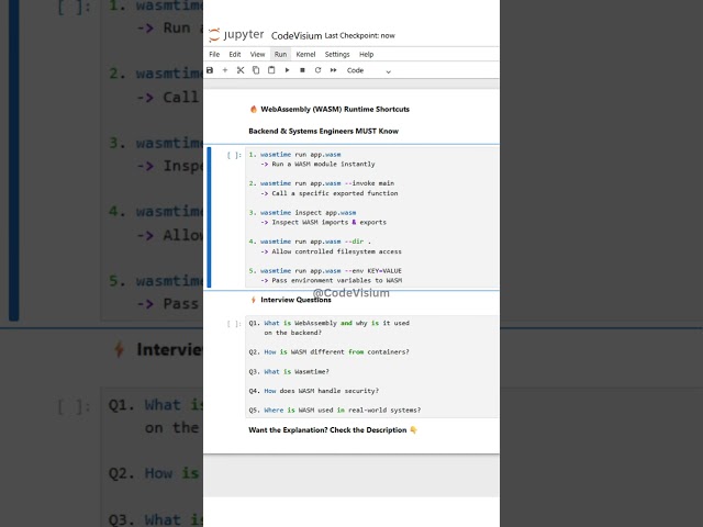 🔥 WebAssembly (WASM) Runtime Shortcuts Backend & Systems Engineers MUST Know #webassembly #wasm