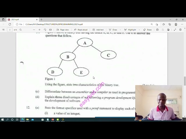 knec 2021 Nov structured programming section B revision