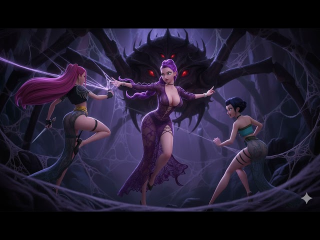 KPop Demon Hunters 2 Huntrix Fighting Ungoliant the Void Spider