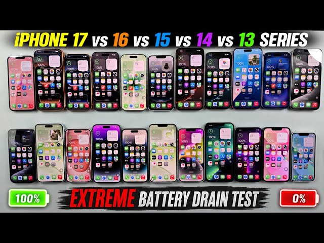 iPhone 17 Series vs 16 Series vs 15 Series vs 14 vs 13 Series - EXTREME Battery Drain Test 🔥