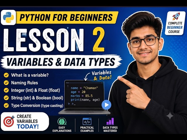 Python Programming for Beginners — Lesson 2: Variables & Data Types