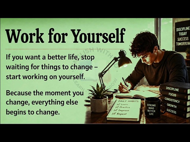 Work Only for Yourself 🫵 || Learn English Through Motivation 🔥 || Graded Reader || Level 3 English ✅