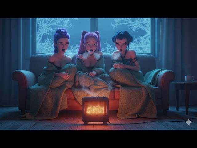 KPop Demon Hunters 2 Huntrix curl into a tight pile on the couch, yelling at the painfully slow spac