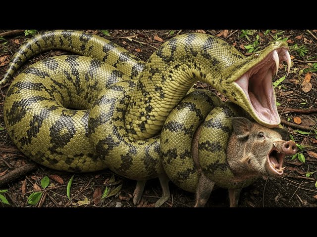 Amazon Wild Life - Giant Python vs Wild Boar |An Unequal Battle| Animals of Amazon 4K