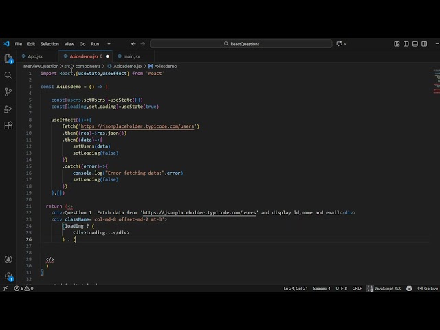 Display data in table using react js