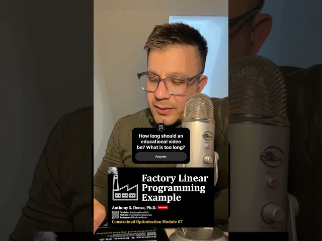 Linear Programming Example #math #stem #engineering #learnonyoutube #tcnj #professordeese
