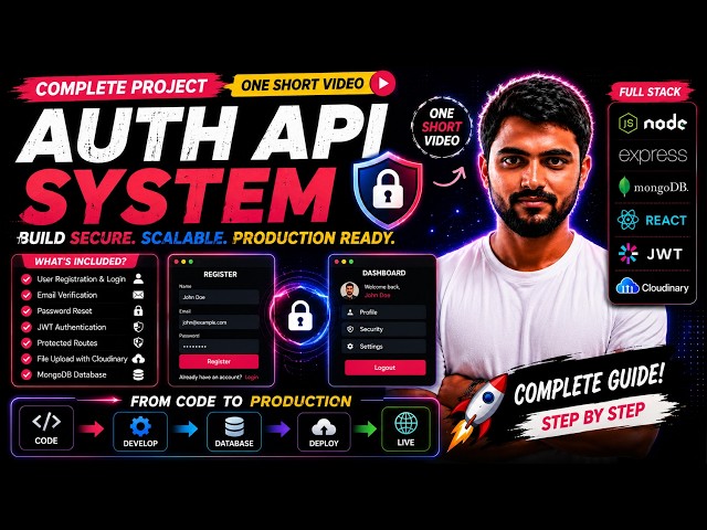 Complete Auth API System Project in One Video | Node.js, Express, MongoDB, React.js & JWT