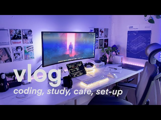 DAY IN THE LIFE | coding, study, cafe, set-up so far!
