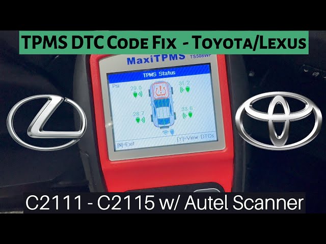 How to Clear TPMS DTC Codes on Toyota & Lexus w/ Autel Scanner - C2111 thru C2115