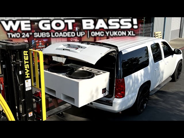 We got BASS! Two 24" Subwoofers loaded in, powered up RIDICULOUS Excursion! 7500 Watts 13hz